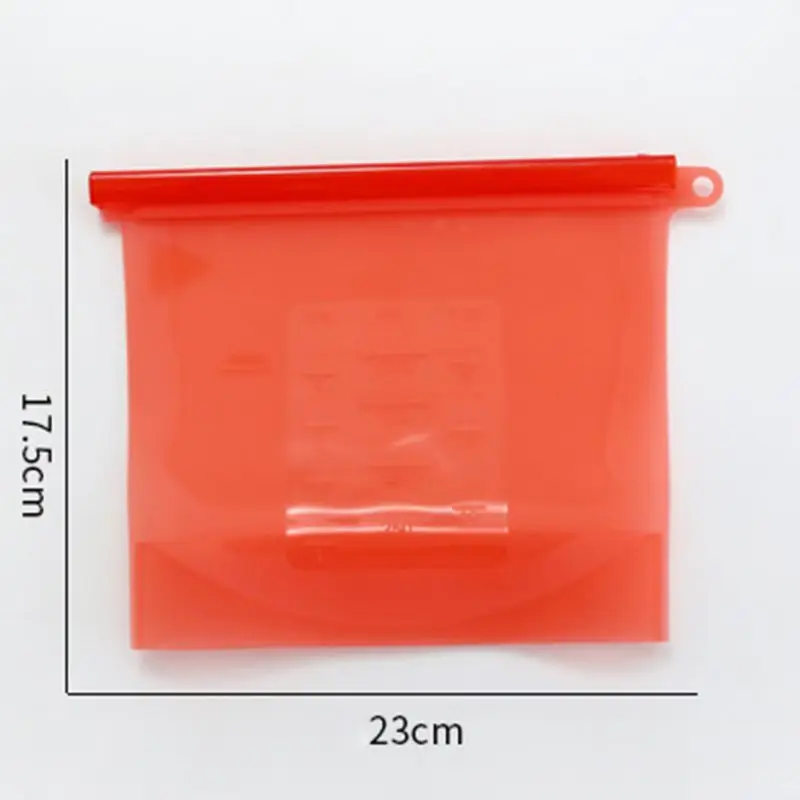 

1000ML Reusable Silicone Food Storage Bag Freshkeeping Pouch Airtight Seal Food Preservation Bag N06