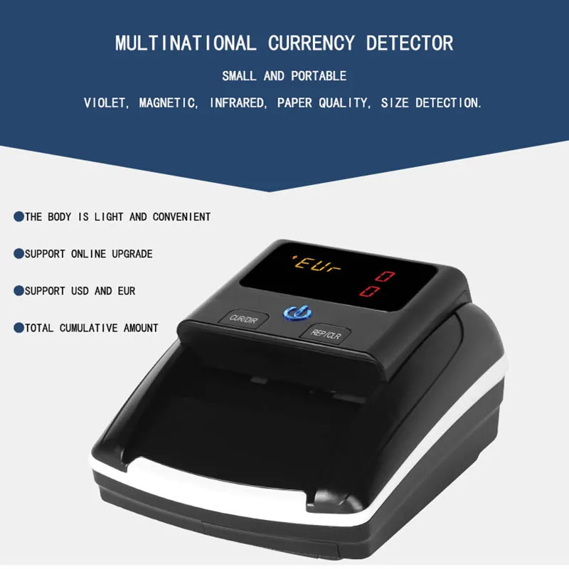 Euro/Dollar Money Checker Portable Mini Hand-held Commercial Cash Money Banknote Detector UV/MG/IR Counterfeit Detector XD-130