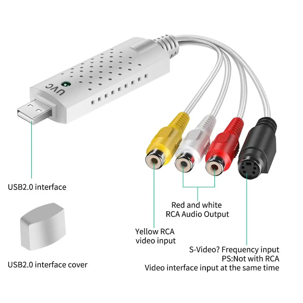 USB2.0 видео ТВ тюнер DVD Аудио Захват карта конвертера Адаптер для Win7/8 адаптер с