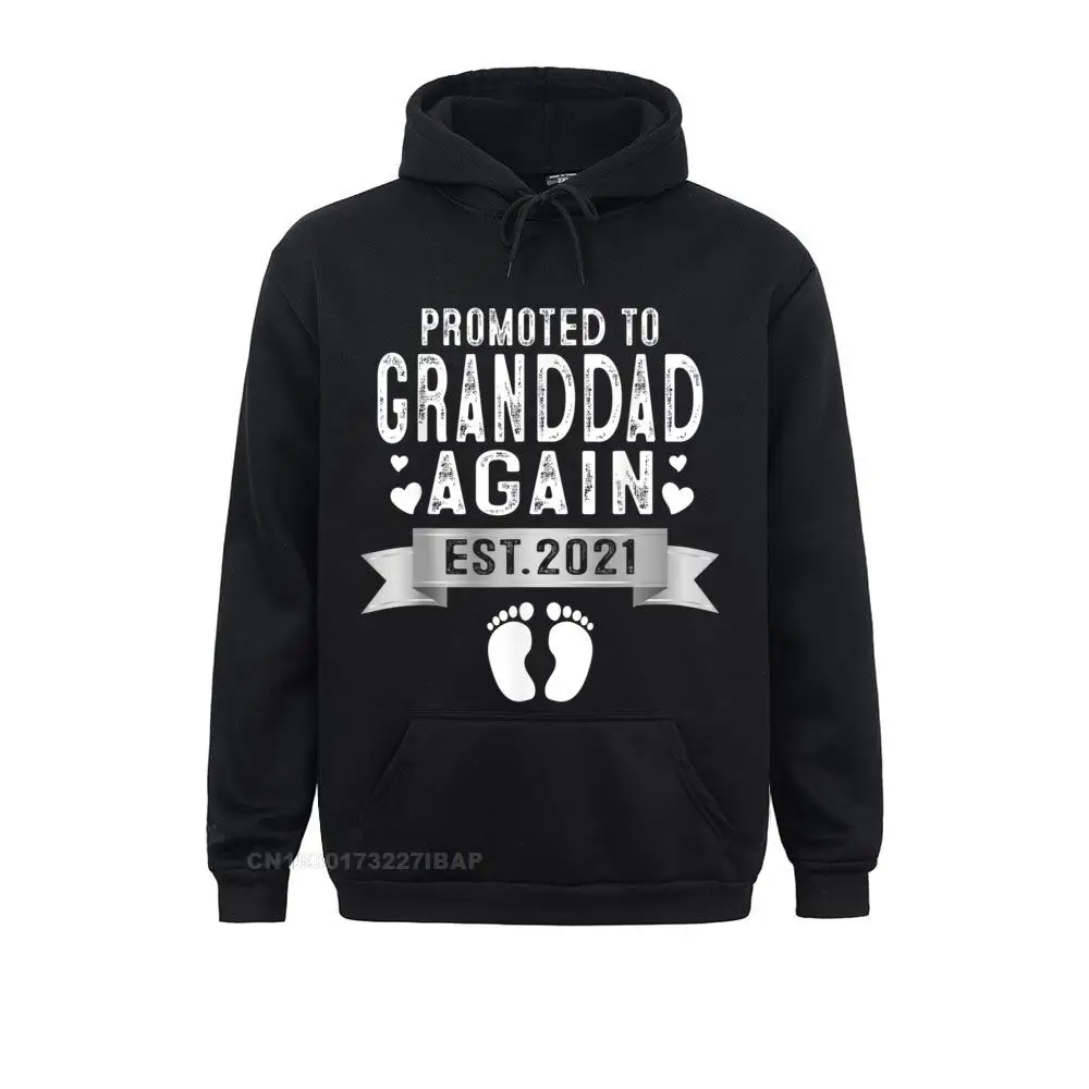 Promoted To Granddad Again Est 2022 Gift Printed On Summer Women Hoodies Printing Sportswears Prevalent Long Sleeve Sweatshirts | Мужская