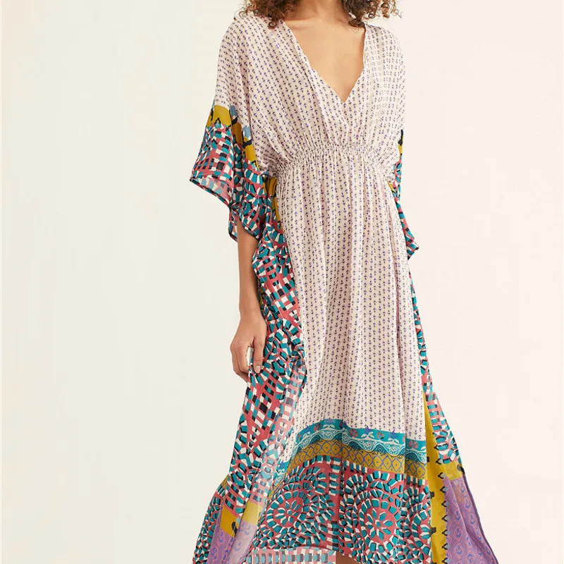 Повседневные женские платья длинное богемное платье макси летняя пляжная туника