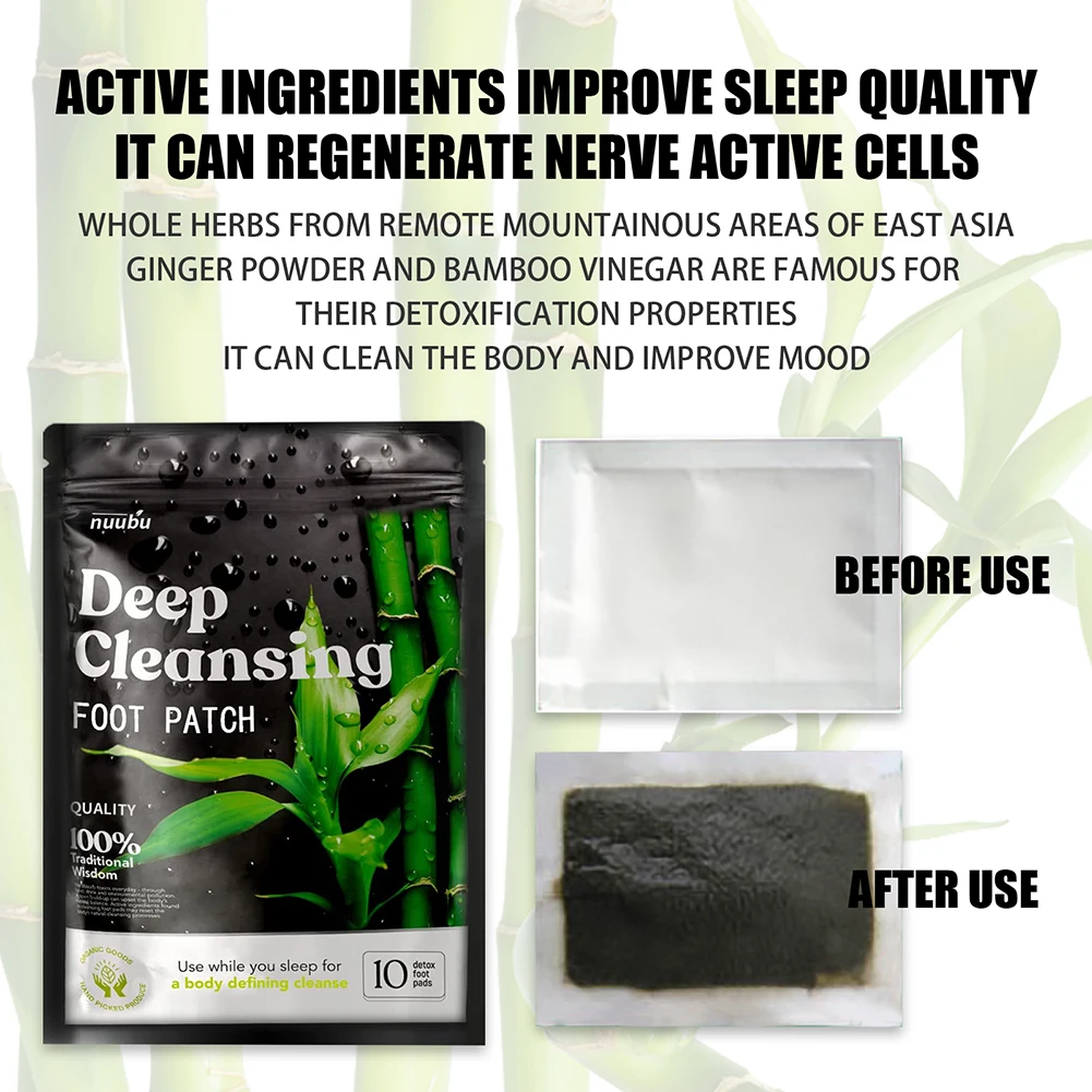 Detox Foot Patches for Stress Relief Deep Sleep Natural Herbal Toxins Clean Body Cleansing Adhesive Pads Health | Красота и здоровье