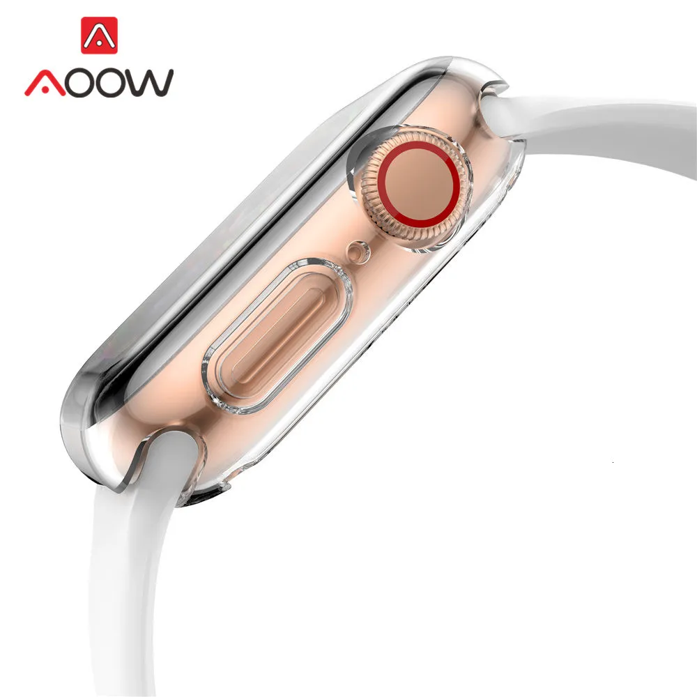 Мягкий ТПУ защитный чехол для экрана iWatch Apple Watch 2 3 4 40 мм 44 мм 38 мм 42 мм прозрачный 360 градусов Полная защита крышка ремешок