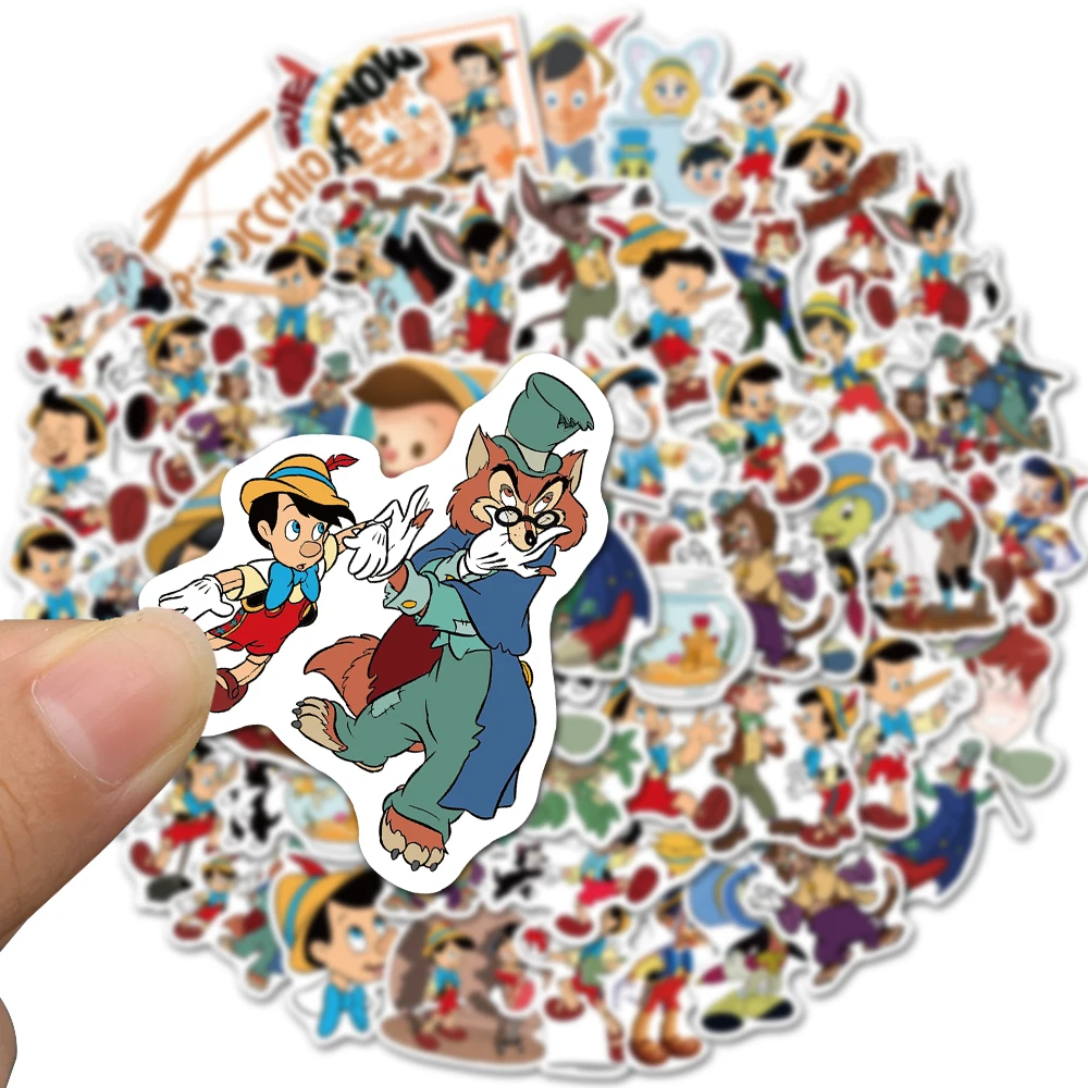 10/30/50pcs Disney Cartoon The Adventures of Pinocchio Stickers Aesthetic DIY Scrapbooking Fridge Luggage Laptop Sticker for Kid - купить по