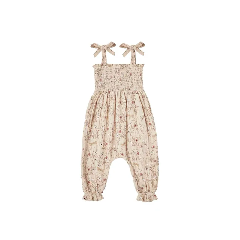 

RC 2021 Summer New Baby Infant Floral Full Printed Sling One-piece Hairband Ins Set