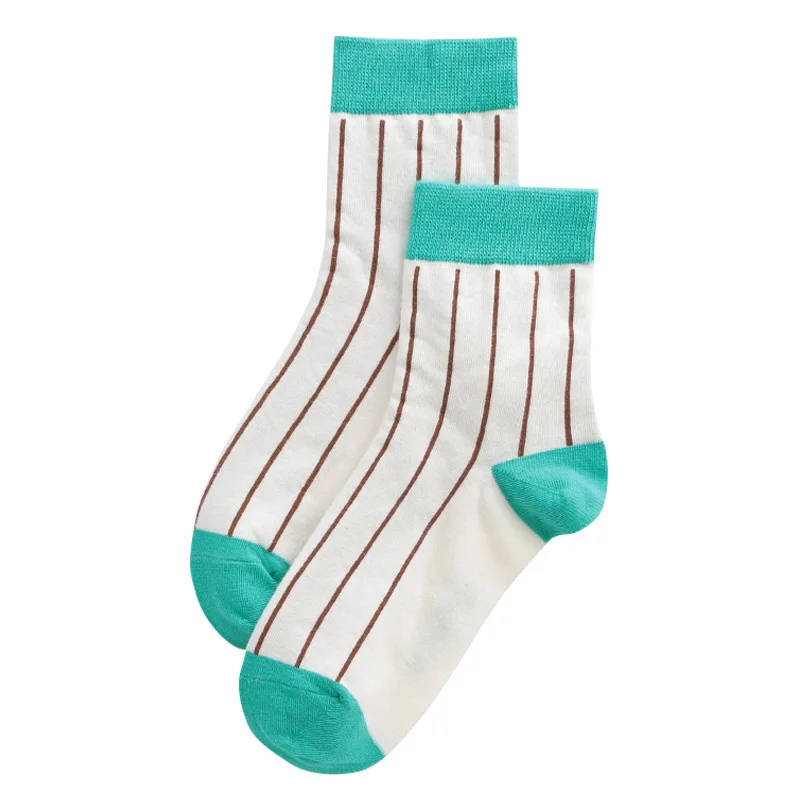 

Clearance Sale Cotton Woman Socks College Style Fashion Striped Crew Socks Harajuku Retro Japanese Kawaii Cute Long Socks Women