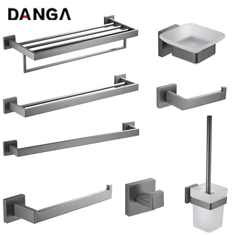 Rack Toilet Paper Holder Towel Rail Bar Hook Soap Dish Toilet Brush Bathroom Accessories