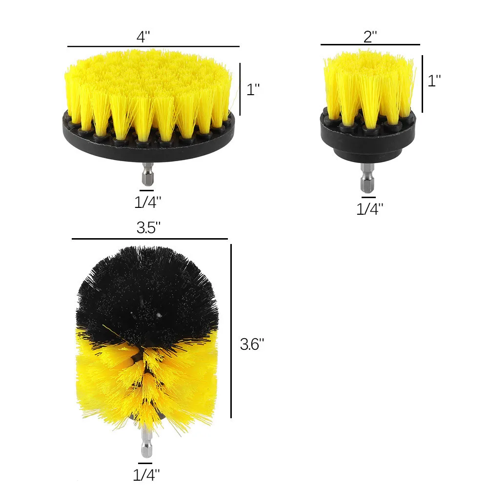 

3 Pieces Power Scrubber Brush Drill Brush Clean For Bathroom Kitchen Tub Tile Surfaces Power Scrub Cleaning Set With Extender