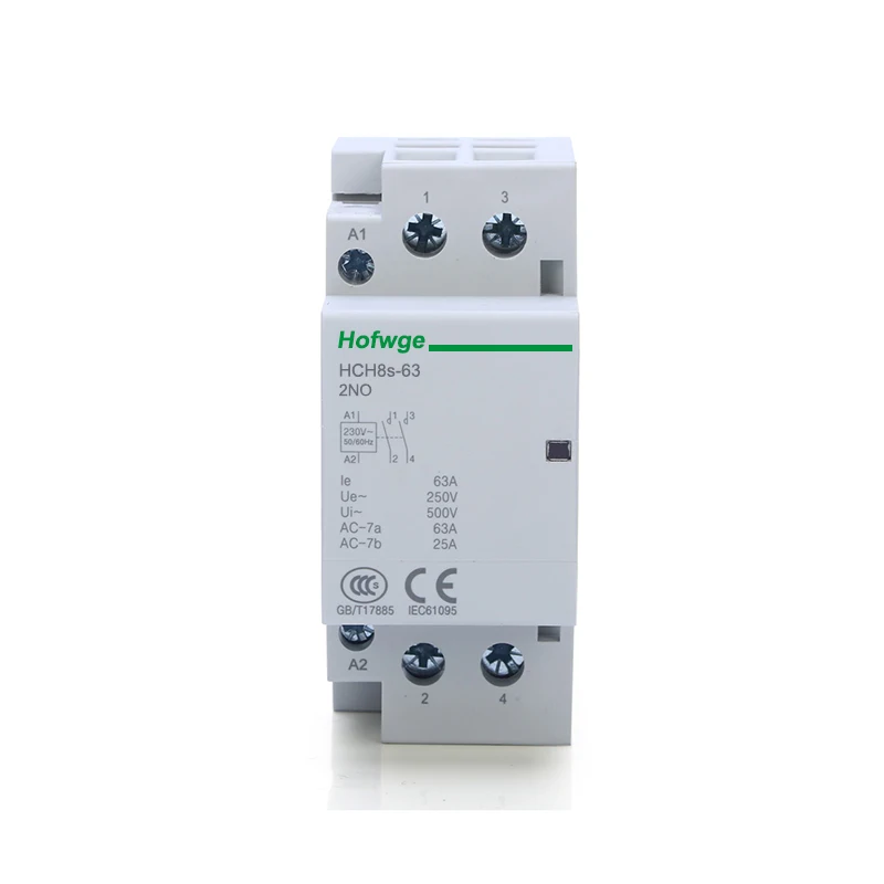 Фото HCH8s-63 бытовой контактор 2P 40a 63a 2NO или 2NC 1NO1NC 24 в 110 В 220 В автоматический контактор типа Din-рейки №3