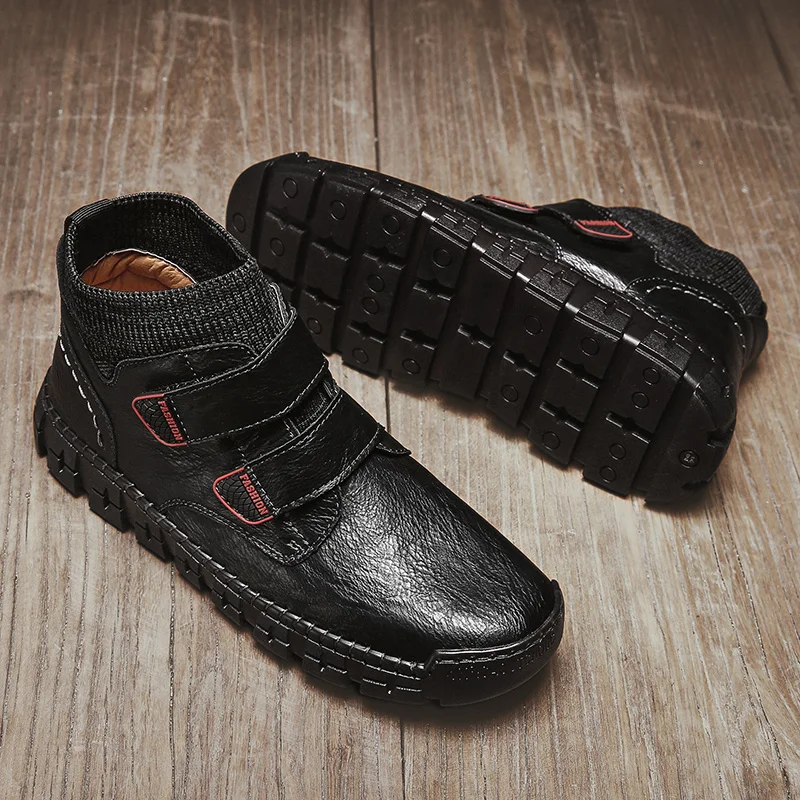 Кроссовки носки мужские кожаные резиновые ботильоны ручной работы роскошные