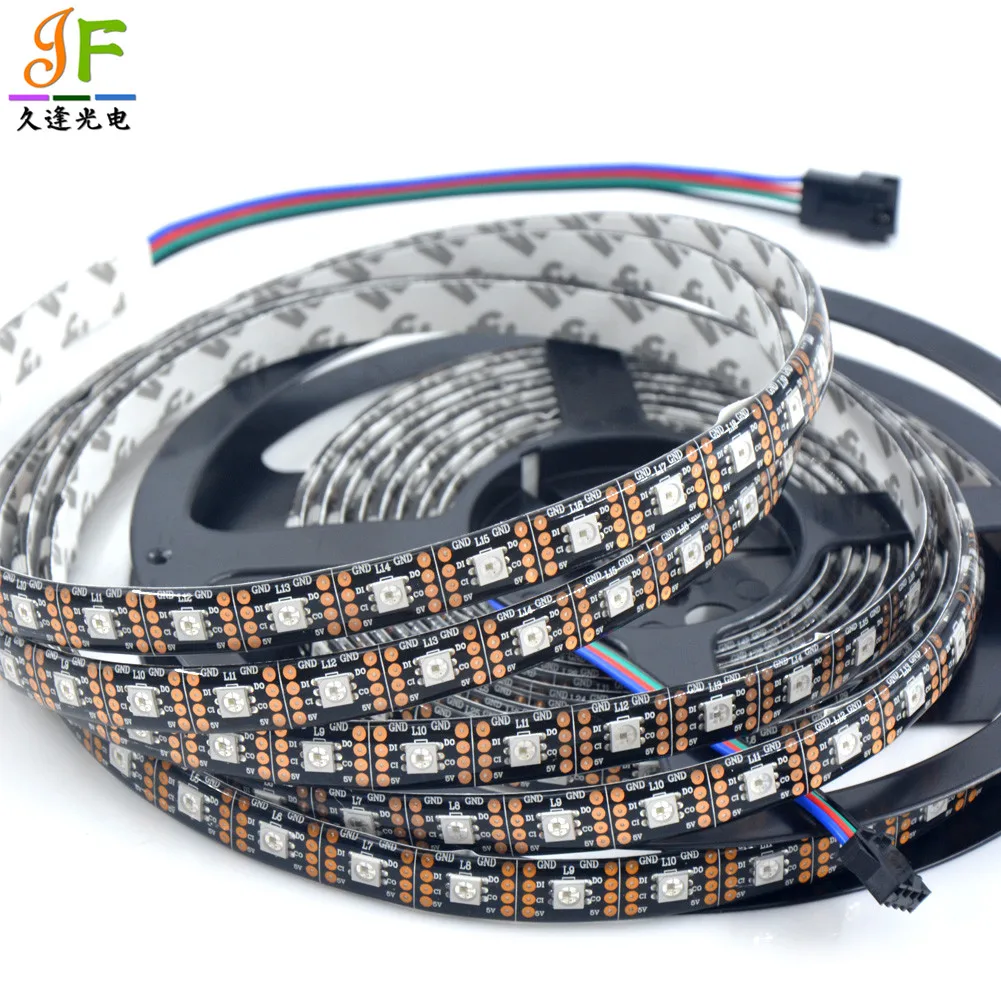 Новинка 1 м/5 м APA107 Светодиодные ленты RGB пикселей Лента светильник 5V 5050 SMD