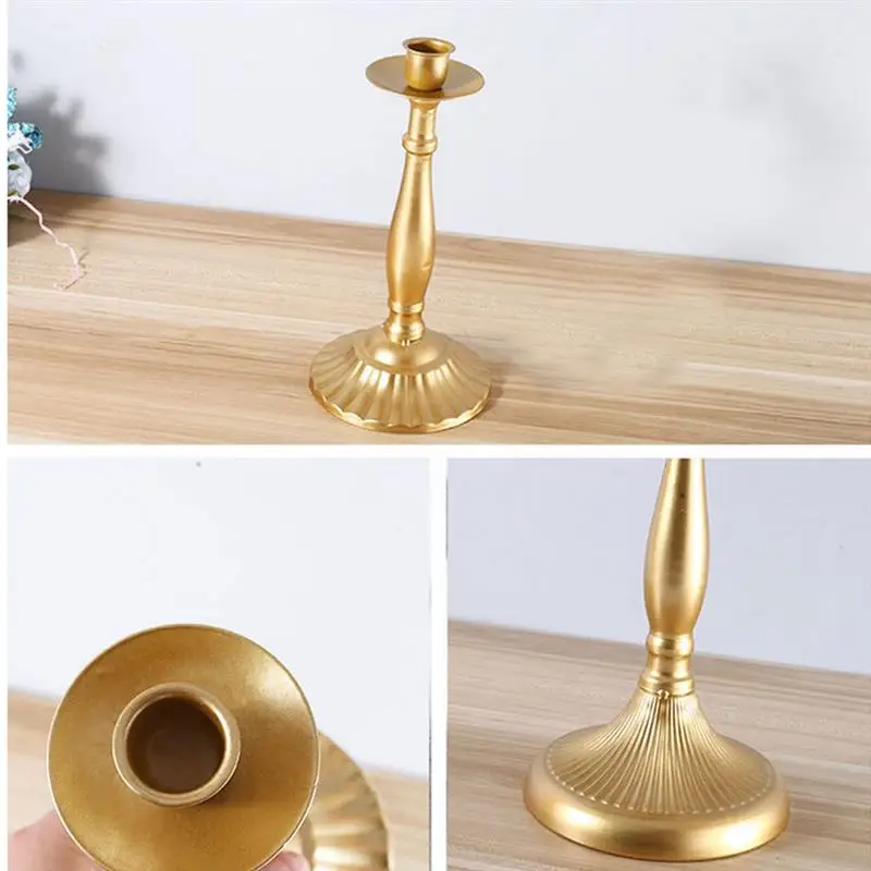 Golden 3 Heads Candlestick Stand Wedding Dinning Table Decorative Candlelight Dinner Candle Holder Ornament | Дом и сад