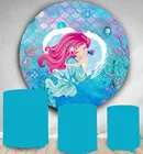 Фон для фотосъемки с изображением Русалочки круга под морем голубой фон для вечеринки в честь Дня Рождения