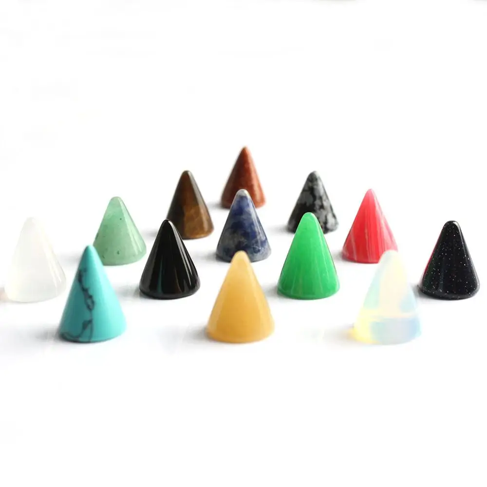 10x14mm Cone 10pcs Натуральный Камень Бисер Смешанные овальные круглые Треугольники квадратный кабошон в форме слезки бусины для самостоятельного изготовления ювелирных изделий Кольцо 10/20 штук - Цвет: 10x14mm Cone 10pcs