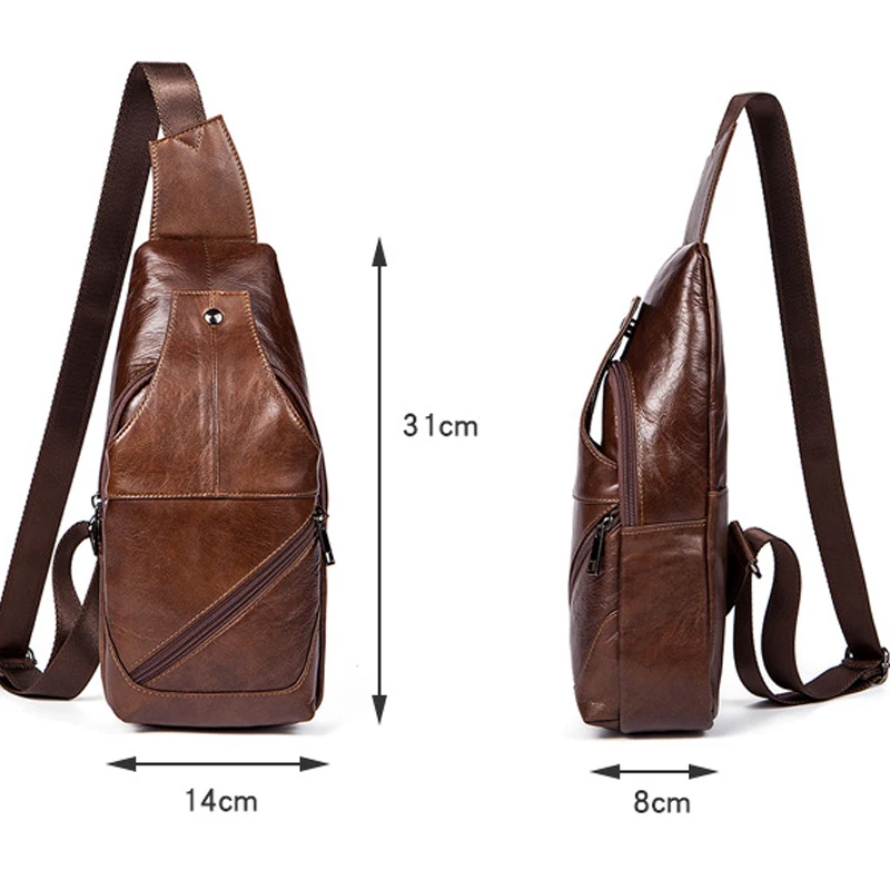 Мужская сумка-мессенджер из натуральной кожи повседневная сумка через плечо