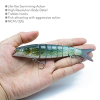 hanlin 14cm26g sinking multiple colour minnow swimbait wobbler jointed fishing lures hard minnow tackle artificial bait fishing