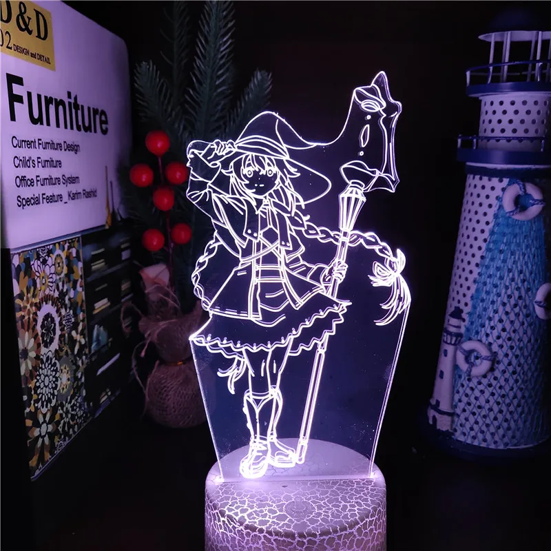 Mushoku Tensei: Jobless Reincarnation Anime 3D Lamp Migurdia Roxy Figure Led Night Light Bedroom Decor Table Lamp kid Manga Gift