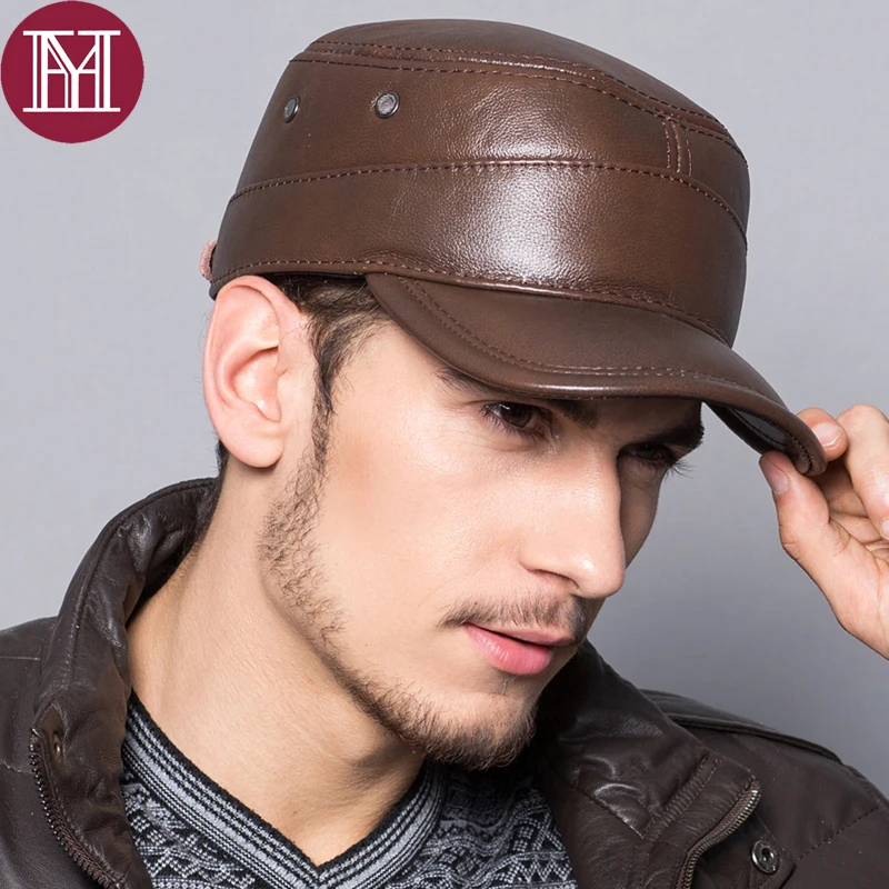 Мужская бейсбольная Кепка из натуральной воловьей кожи на