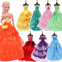 multiple colour doll clothes for barbies 1 evening dress4 pieces random accessories for 11 5inch barbies dolldress for girls