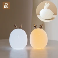 youpin ecosystem silicone touch sensor led night light for children baby kids colors 2 modes rabbit deer led usb led night lamp