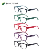 boncamor 5 pack reading glasses spring hinge men and women hd readers prescription diopter eyeglasses 1 02 03 04 05 06 0