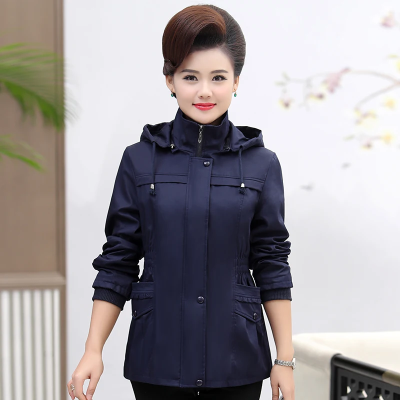 Тренчкот женский демисезонный тонкий однотонный с капюшоном короткий на молнии