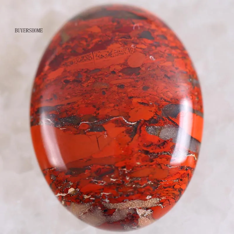 Red Breciated Jasper 51 цвет 30x40 мм кабошон натуральный камень бусины для рукоделия ювелирных изделий Малахит содалит Lapis Fit ожерелье браслет серьги - Цвет: Red Breciated Jasper
