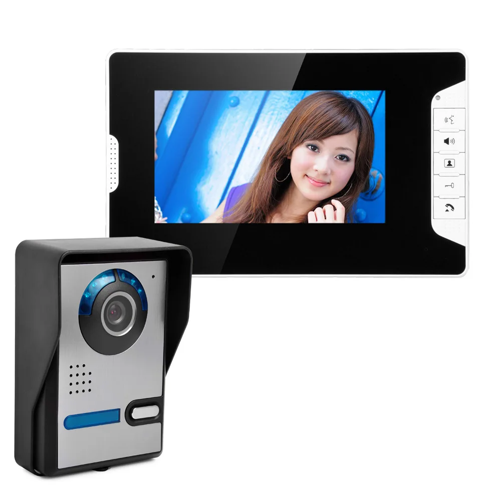 

Wired 7"Inch Monitor Video Doorbell Door Phone Video Intercom Security Night Vision 1 Camera 2 Monitor System