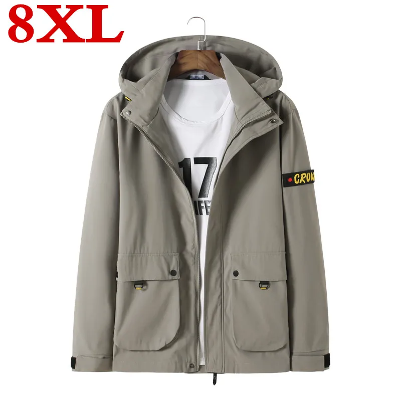 

8XL size new 7XL plus Men Streetwear Hip Hop Bomber Jacket Man Harajuku Ribbons Pockets Windbreaker Korean Fashions Clothing