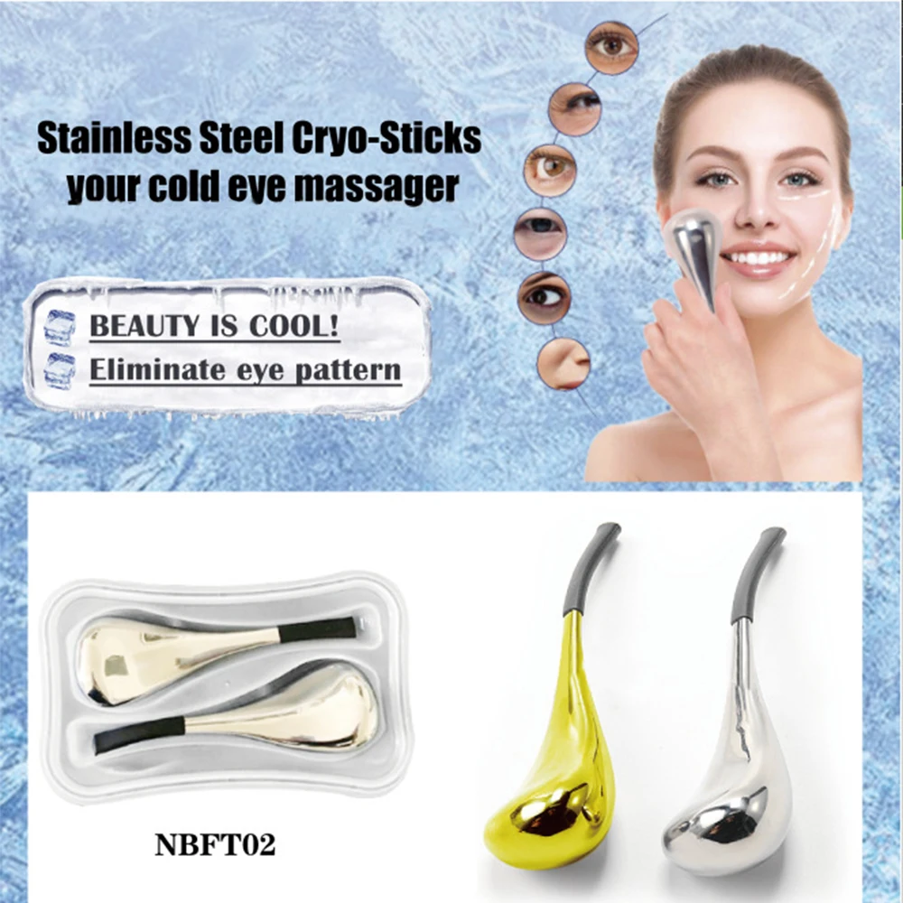

Stainless Steel Massager for Face Stainless Steel Face Massager Ice Spoon Golden and Silver Facial Massage Stick Direct Sales