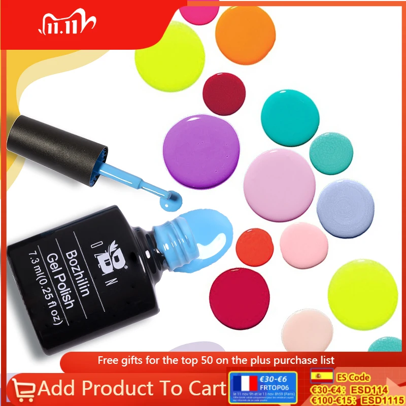 

BOZLIN 20 Colors Soak Off UV Gel Nail Polish 7.3ML Color Gel Professional Nails Salon Art Gels Semi-Permanant Pigment Lacquer