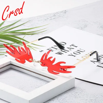 

CRSD 2020 Modern ultra-light sunglasses for women UV400 punk sunglasses for men and women Monster glassless cat eye sunglasses