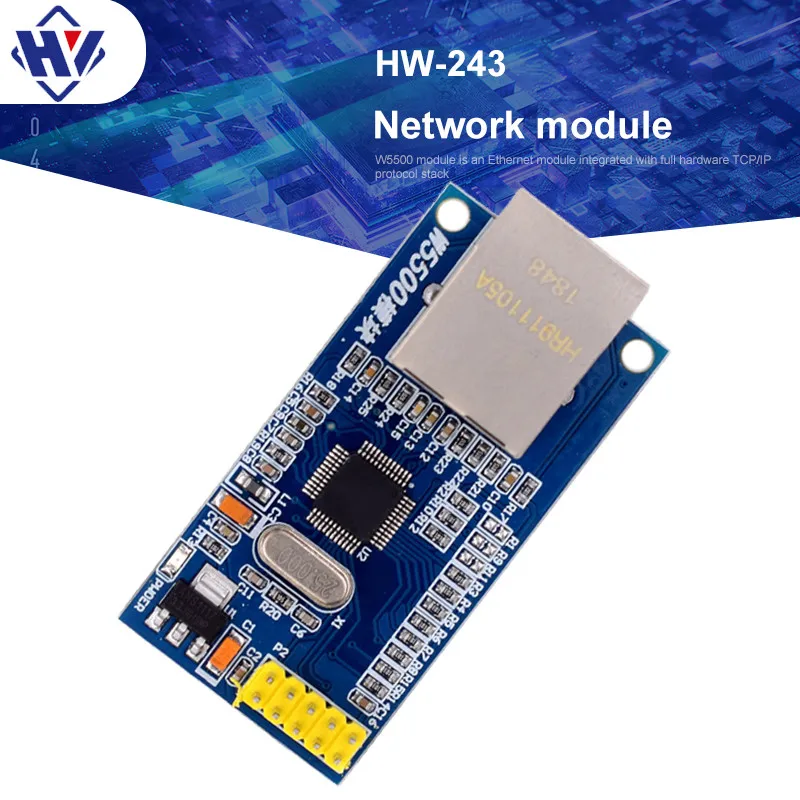 

W5500 Network Module Equipment Full Hardware TCP/IP Protocol Stack Ethernet 51/STM32 Program Microcontroller 3.3V 5V Over W5100