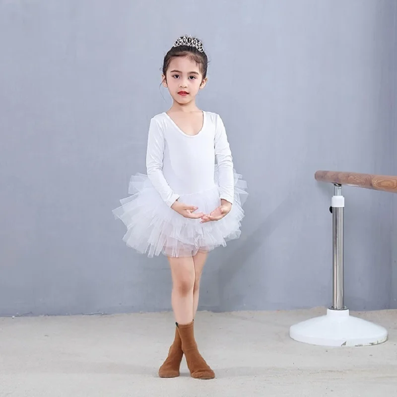Kids Ballet TuTu Dress Fashion Long Sleeves Girls Party Dancing Performance For 2-9 Years Children | Детская одежда и обувь
