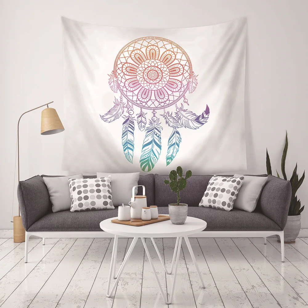 Новый простой акварельный Ловец снов печать гобеленовое пляжное полотенце