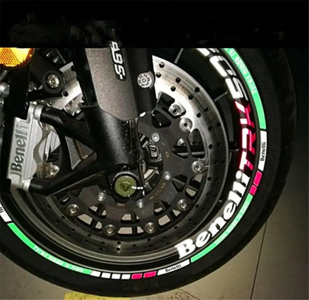 Hot Sell Motorcycle Reflective Wheel Rim Stripe Decal Sticker Front Rear Full Set for Benelli TRK502 TRK 502 | Автомобили и