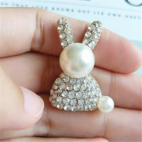 5 pcslot 22mm32mm alloy full rhinestone rabbit buttons for craft wedding invitation card diy girl hair bowknot metal buttons