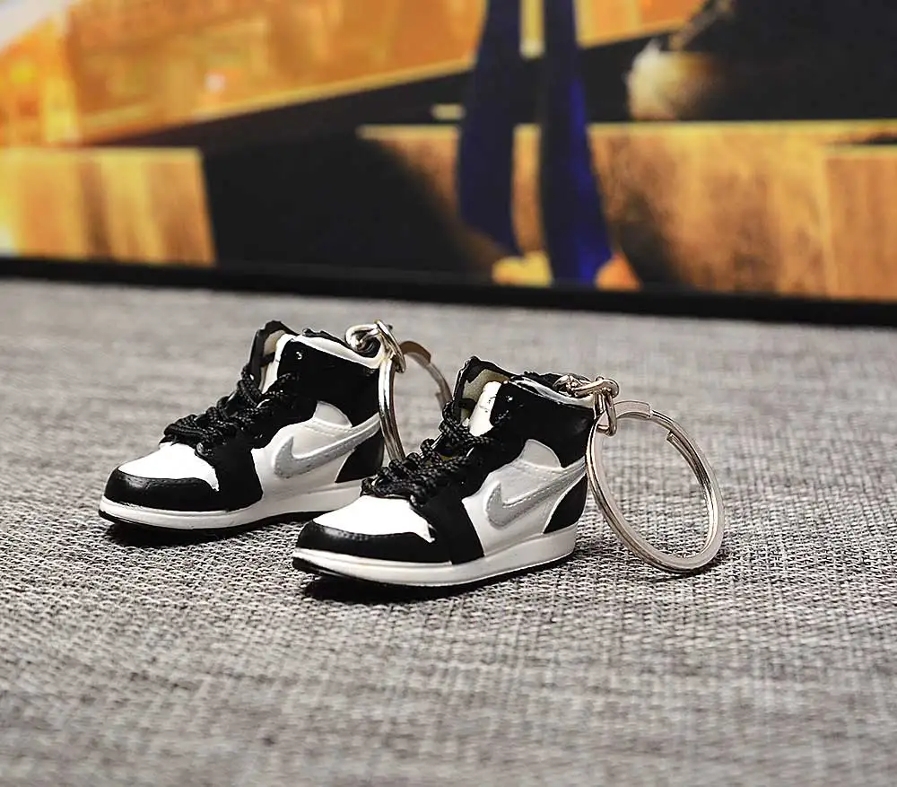 a pair w metal ring Дропшиппинг тапки обуви брелок 1 3D мини-кроссовки "OW CHICAGO" Спортивная обувь тапки брелки - Цвет: a pair w metal ring