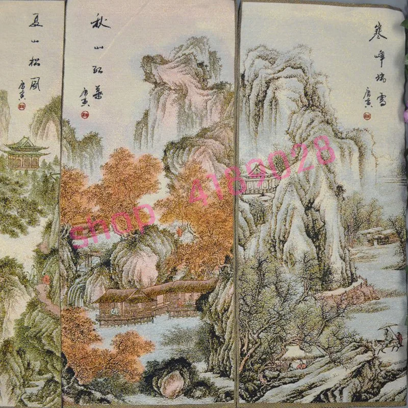 Парчовая ткань Tang Yin весна лето осень и зима четыре картины на экране коллекция