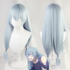 High Quality Jujutsu Kaisen Mahito Cosplay Wig Blue Heat Resistant Synthetic Hair Double Braided Anime Cosplay Wigs + Wig Cap