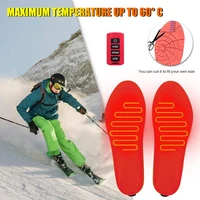 1 pair winter rechargeable heating insole men women mobile camping foot warmer remote control reusable outdoor warming equipment