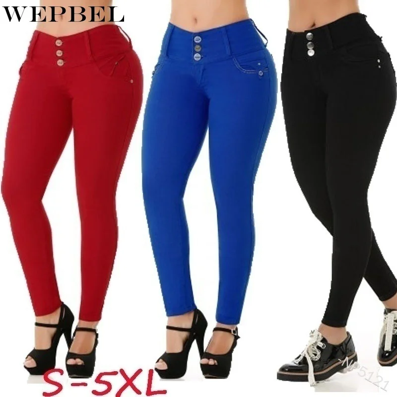

Брюки WEPBEL женские с заниженной талией, однотонные узкие брюки на пуговицах, Формальные Брюки-карандаш белого и черного цвета
