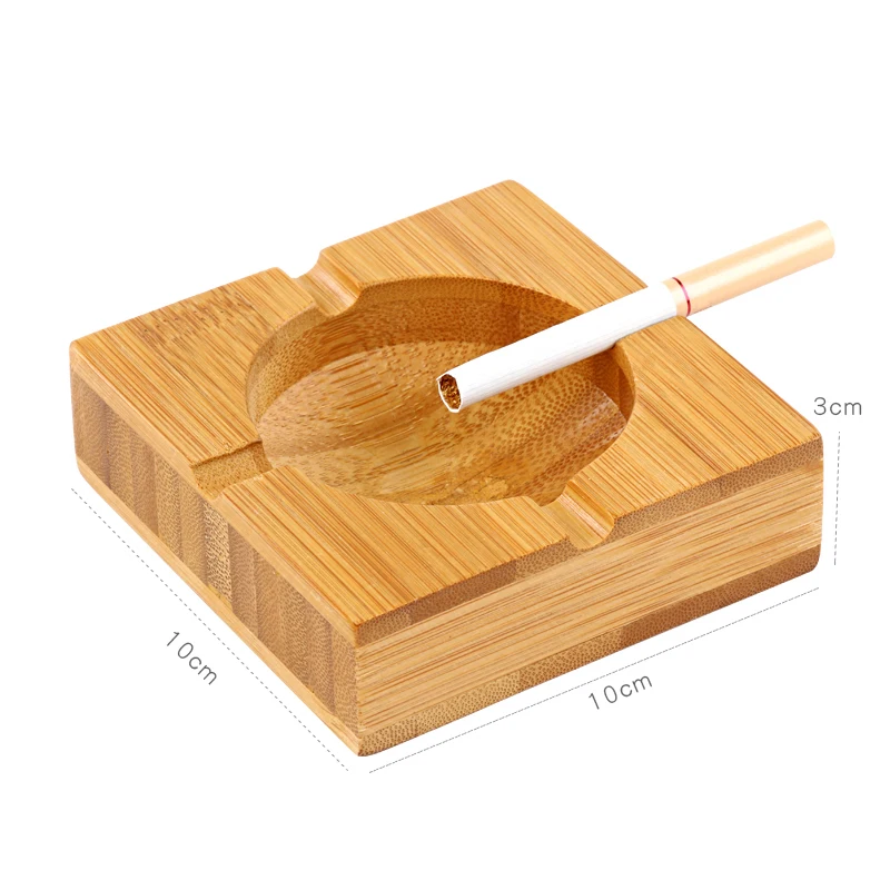 

Best Ashtray Home Bamboo Bottom Tray Ceramic Small Box with Storage Space Cigarette Ashtray (22 x 12cm) Wood Color WF