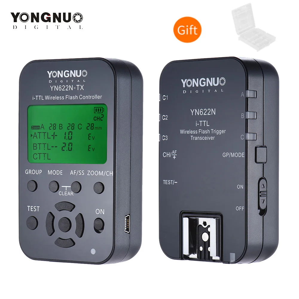 Yongnuo YN-622N-TX Wireless TTL Flash Controller Transmitter+YN-622N Single Transceiver Kit 100M I-TTL For Nikon D70 D90 | Электроника