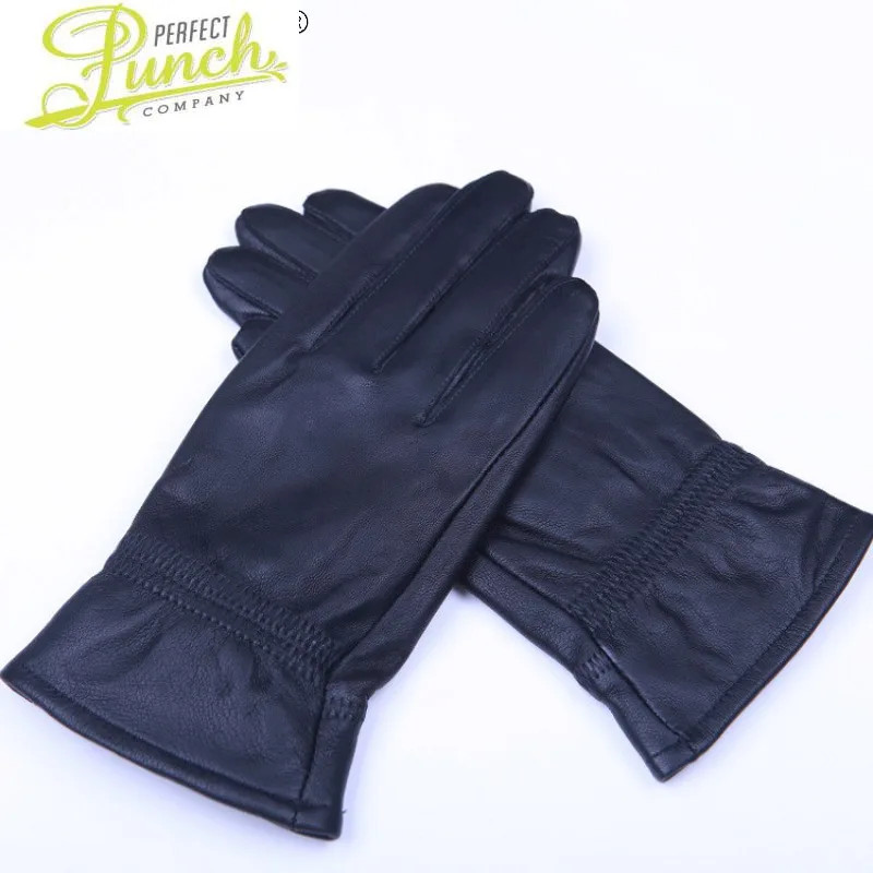 Women's New Gloves Real Sheepskin Leather Gloves Winter Warm Soft Thick Gloves Driving Fahison Guantes De Cuero SQQ382