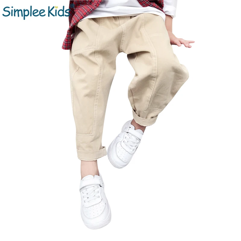Simplee/детские шаровары для мальчиков сезон весна-осень хлопковые длинные брюки
