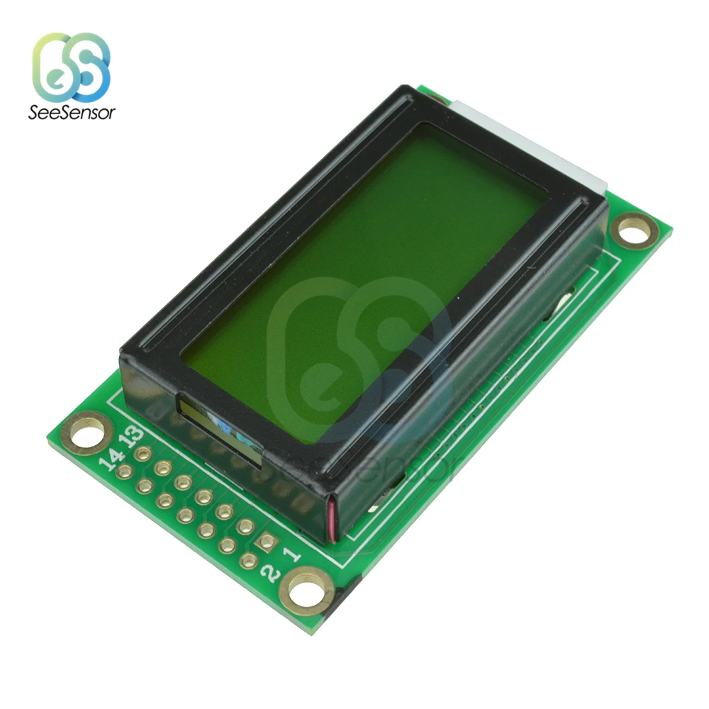 0802 LCD Module 8 x 2 Character Display Screen 3.3V / 5V LED Backlight for arduino Blue/Green | Инструменты