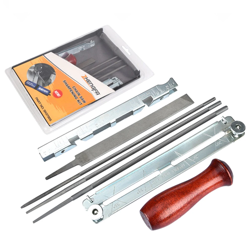 8 шт. набор для заточки бензопилы напильника инструментов деревянная ручка +