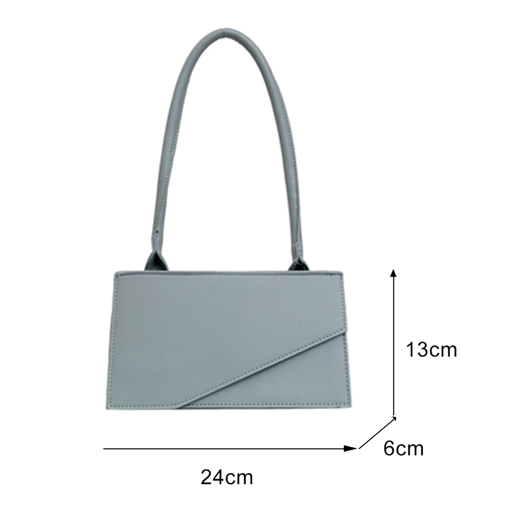 

Fashion Solid Color PU Leather Handbag Totes for Women Lady Elegant Underarm Shoulder Bags Portable Travel Clutches Purse