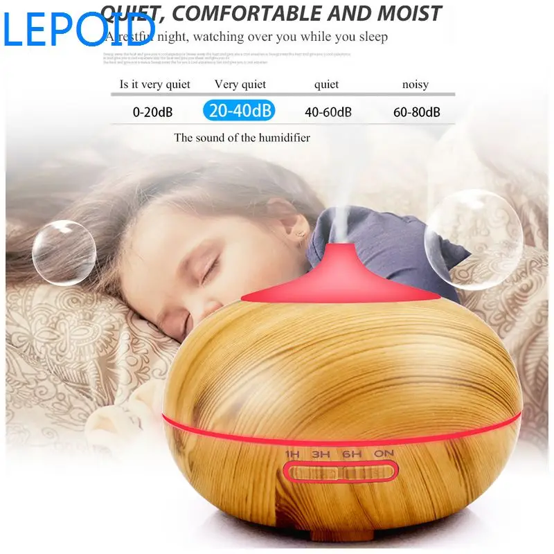 LEPOID 300 мл арома увлажнитель воздуха под дерево светодиодный с подсветкой